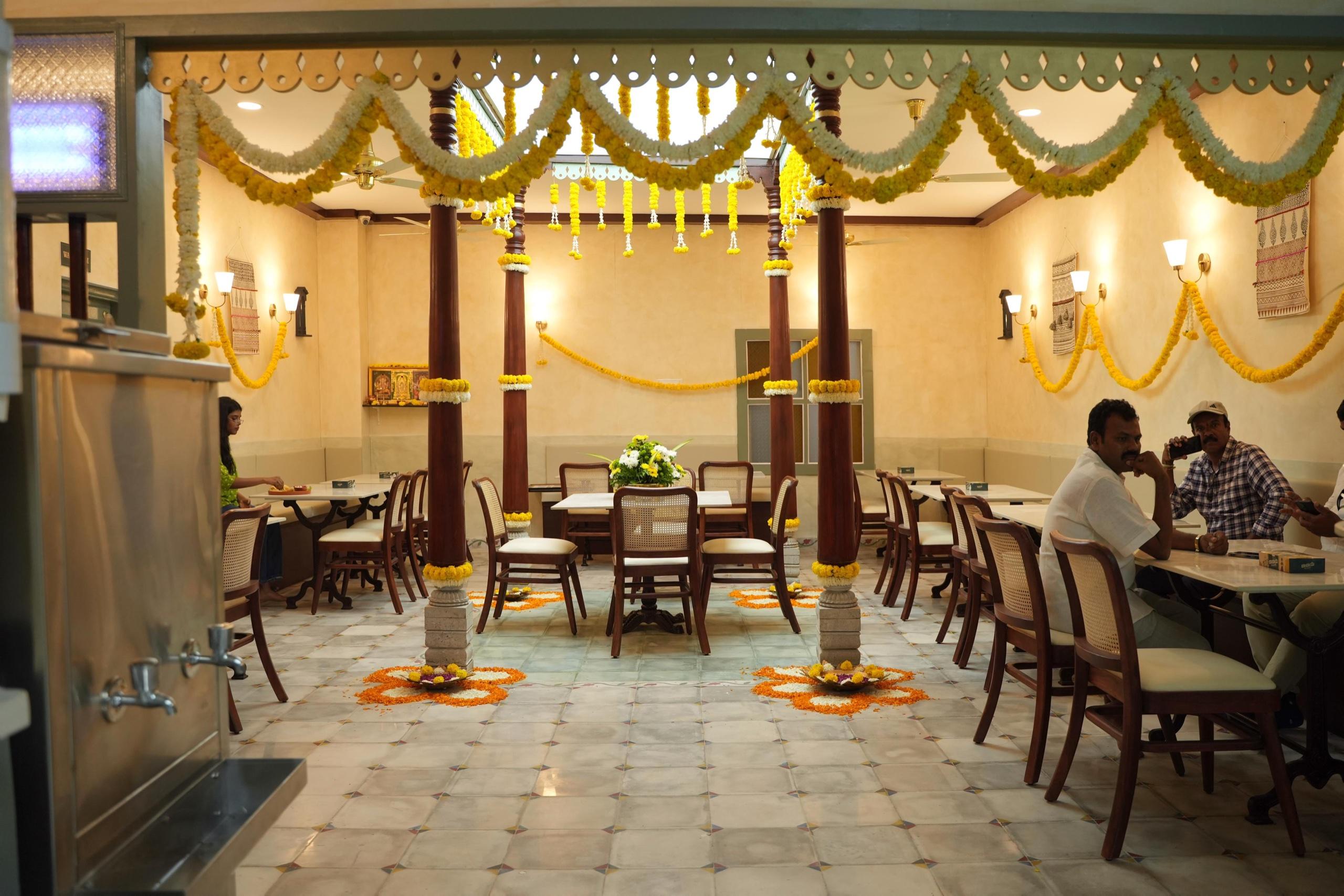 Heritage interiors, marigold garlands